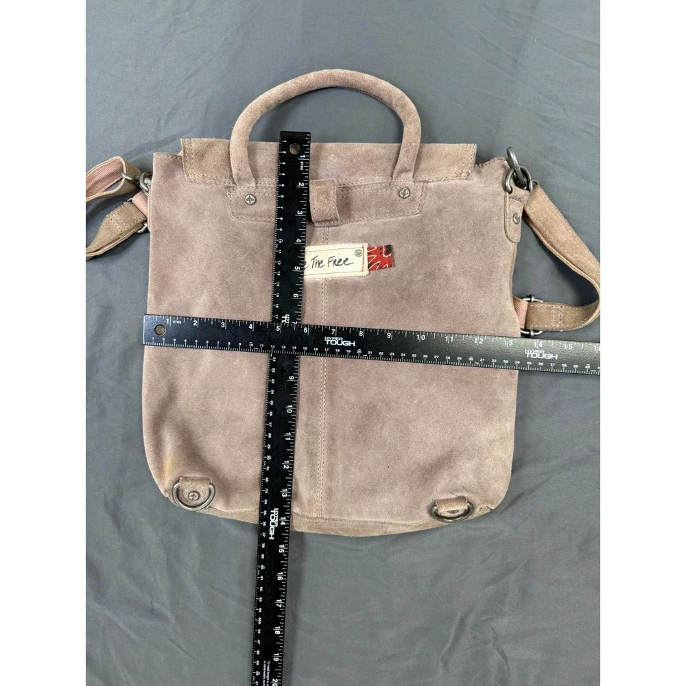We The Free People Mauve Suede Convertible Backpack Crossbody Bag Large